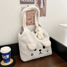 Load image into Gallery viewer, Fluffy Plush Tote Bag for Women Cute Bear Tote Bag 22452