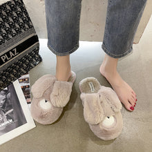 Load image into Gallery viewer, Women Cottom House Slippers Plush Faux Fur Slide Slippers 22S18