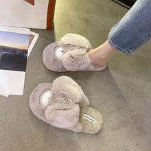 Load image into Gallery viewer, Women Cottom House Slippers Plush Faux Fur Slide Slippers 22S18