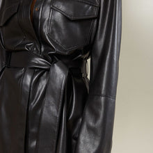 Load image into Gallery viewer, FUR STORY Women’s Faux  Leather Jacket Lapel Button Up Blazer Biker Coat 22L01