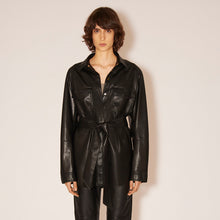 Load image into Gallery viewer, FUR STORY Women’s Faux  Leather Jacket Lapel Button Up Blazer Biker Coat 22L01