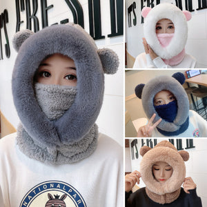 Winter acrylic fibres Hood Ski Mask for Women Thermal Face Cover Hat 22632