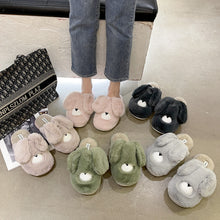 Load image into Gallery viewer, Women Cottom House Slippers Plush Faux Fur Slide Slippers 22S18