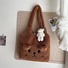 Load image into Gallery viewer, Fluffy Plush Tote Bag for Women Cute Bear Tote Bag 22452