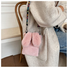 Load image into Gallery viewer, Women Cute plush phone bag small Crossbody backpack shoulder Bag 22448