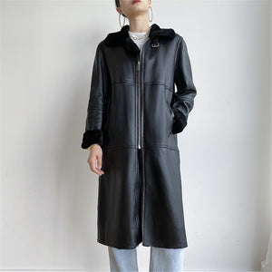 OFTBUY 2020 New Luxury Real Fur Coat Winter Jacket Women Genuine Leather Double Faced Fur Merino Sheep Fur Outerwear Streetwear