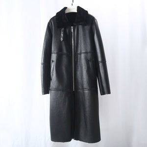 OFTBUY 2020 New Luxury Real Fur Coat Winter Jacket Women Genuine Leather Double Faced Fur Merino Sheep Fur Outerwear Streetwear