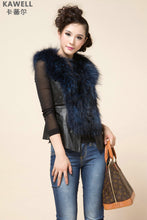 Load image into Gallery viewer, UE FS18221 Genuine lamb leather Vest with removable Raccoon Collar