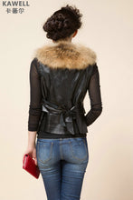 Load image into Gallery viewer, UE FS18221 Genuine lamb leather Vest with removable Raccoon Collar