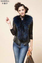 Load image into Gallery viewer, UE FS18221 Genuine lamb leather Vest with removable Raccoon Collar