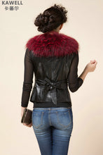 Load image into Gallery viewer, UE FS18221 Genuine lamb leather Vest with removable Raccoon Collar