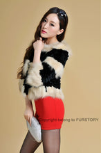 Load image into Gallery viewer, Real Rabbit Fur + Raccoon Fur  Coat Short Jacket  Overcoat FS13025