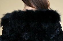 Load image into Gallery viewer, Real Rabbit Fur + Raccoon Fur  Coat Short Jacket  Overcoat FS13025