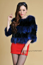 Load image into Gallery viewer, Real Rabbit Fur + Raccoon Fur  Coat Short Jacket  Overcoat FS13025