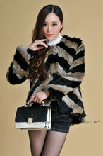 Load image into Gallery viewer, Real Tight-knitted Rabbit Fur Coat Jacket Womens&#39; Dress Ladies Garment 13002