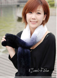 Real Real Rex Rabbit Fur Scarf Wrap Cape Shawl Great Gift  Color Gradient Design Womens' Scarf Ladies FS050101