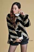 Load image into Gallery viewer, Real Tight-knitted Rabbit Fur Coat Jacket Womens&#39; Dress Ladies Garment 13002