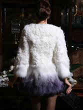 Load image into Gallery viewer, Real Lamb Fur Coat with Fox Fur Hem Jacket Overcoat Womens&#39; Dress Garment Gilet Fur Story FS13037