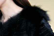 Load image into Gallery viewer, Real Rabbit Fur + Raccoon Fur  Coat Short Jacket  Overcoat FS13025