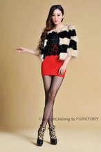 Load image into Gallery viewer, Real Rabbit Fur + Raccoon Fur  Coat Short Jacket  Overcoat FS13025