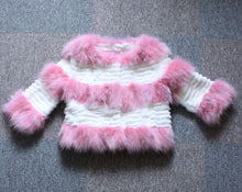 Load image into Gallery viewer, Real Rabbit Fur + Raccoon Fur  Coat Short Jacket  Overcoat FS13025