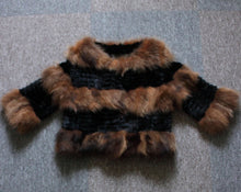 Load image into Gallery viewer, Real Rabbit Fur + Raccoon Fur  Coat Short Jacket  Overcoat FS13025