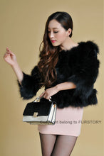 Load image into Gallery viewer, Real Rabbit Fur + Raccoon Fur  Coat Short Jacket  Overcoat FS13025