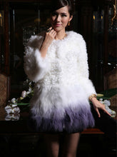 Load image into Gallery viewer, Real Lamb Fur Coat with Fox Fur Hem Jacket Overcoat Womens&#39; Dress Garment Gilet Fur Story FS13037