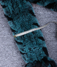 Load image into Gallery viewer, Real REX rabbit fur scarf wrap cape shawl neck warmer in fashion Blue Fur Story FS13502