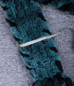 Real REX rabbit fur scarf wrap cape shawl neck warmer in fashion Blue Fur Story FS13502