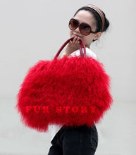 Load image into Gallery viewer, Cute Handbag Real Mongolia Lamb Wool Fur Bag Handbag Large Size 040501