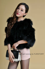 Load image into Gallery viewer, Real Rabbit Fur + Raccoon Fur  Coat Short Jacket  Overcoat FS13025