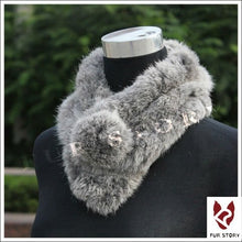 Load image into Gallery viewer, Real rabbit fur scarf wrap cape shawl neck warmer 7colors Christmas gift on-sale FS050106