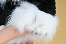 Load image into Gallery viewer, Real Rabbit Fur + Raccoon Fur  Coat Short Jacket  Overcoat FS13025