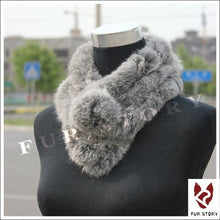 Load image into Gallery viewer, Real rabbit fur scarf wrap cape shawl neck warmer 7colors Christmas gift on-sale FS050106