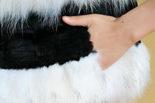 Load image into Gallery viewer, Real Rabbit Fur + Raccoon Fur  Coat Short Jacket  Overcoat FS13025