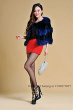 Load image into Gallery viewer, Real Rabbit Fur + Raccoon Fur  Coat Short Jacket  Overcoat FS13025