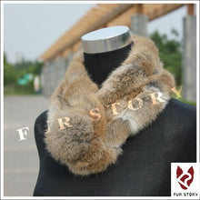 Load image into Gallery viewer, Real rabbit fur scarf wrap cape shawl neck warmer 7colors Christmas gift on-sale FS050106