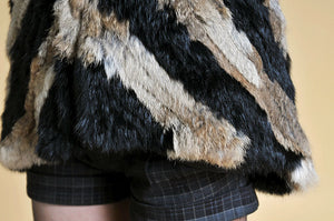 Real Tight-knitted Rabbit Fur Coat Jacket Womens' Dress Ladies Garment 13002