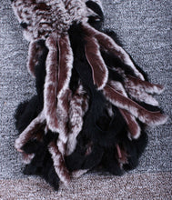 Load image into Gallery viewer, Real REX rabbit fur scarf wrap cape shawl neck warmer in fashion Blue Fur Story FS13502