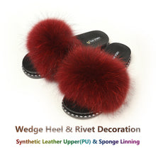 Load image into Gallery viewer, FS19S03 Fluffy Slides Furry Slipper Sandal (Rivet-Solid Color)