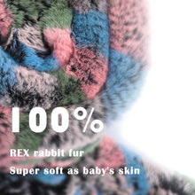 Load image into Gallery viewer, Women&#39;s Rex Rabbit Fur Scarf Ladies Winter Warm Knitted Flowers Crochet Fashion Scarf Scarves for Women Men