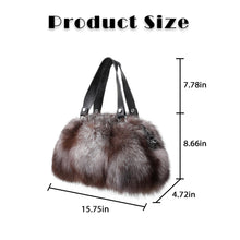 Load image into Gallery viewer, Women&#39;s Winter Fur Fox Handbag Leather Ladies Shoulder Bag FS19808