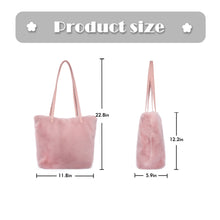Load image into Gallery viewer, Tote Bag Faux Fur Purses for Women Plush Handbag Fuzzy Shoulder  21842