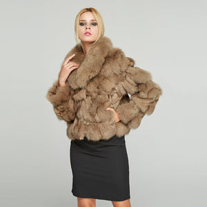 Womens Coat Genuine Fox Fur Coat Thick Warm Fur Jacket Winter Coat Fur Story FS010220
