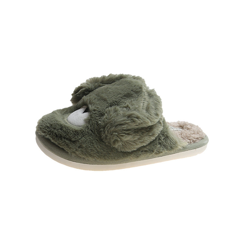 Women Cottom House Slippers Plush Faux Fur Slide Slippers 22S18