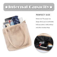 Load image into Gallery viewer, Tote Bag Faux Fur Purses for Women Plush Handbag Fuzzy Shoulder  21842