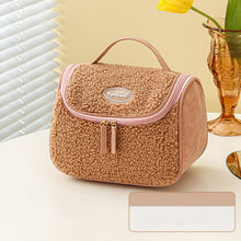 Load image into Gallery viewer, Large capacity  skin care cosmetic storage bag lamb wool cosmetic bag 22406