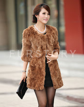 Load image into Gallery viewer, Women&#39;s  Real Rex Rabbit Fur Coat  Bright color Natural Fur Coat Female 13013