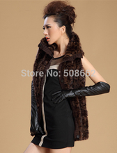 Load image into Gallery viewer, Natural Fur Vest Knitted Wool Blends Waistcoat Mandarin Collar Jacket